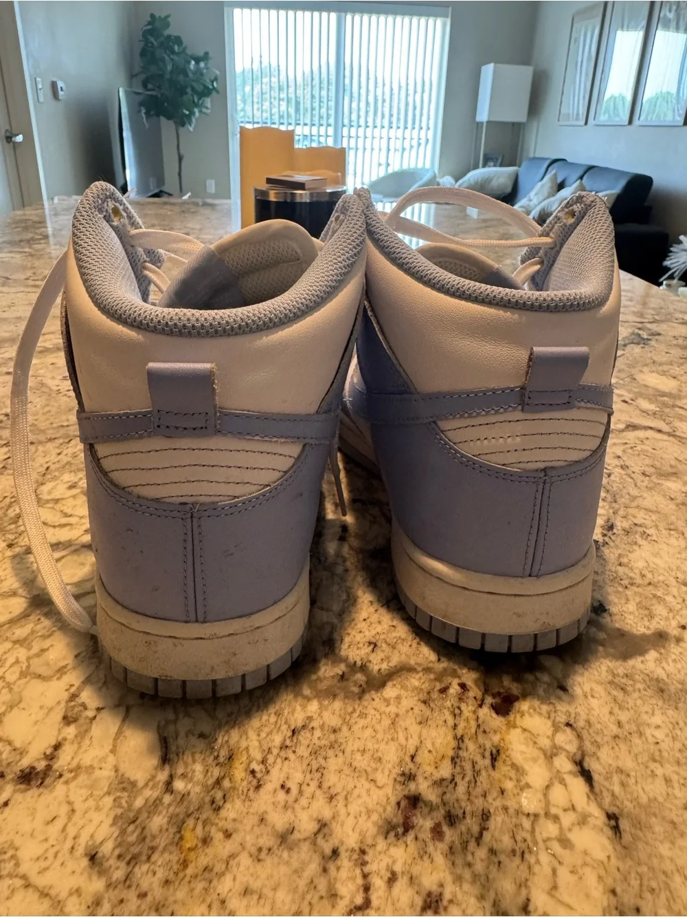 Nike High-Top Sneakers in White and Light Blue